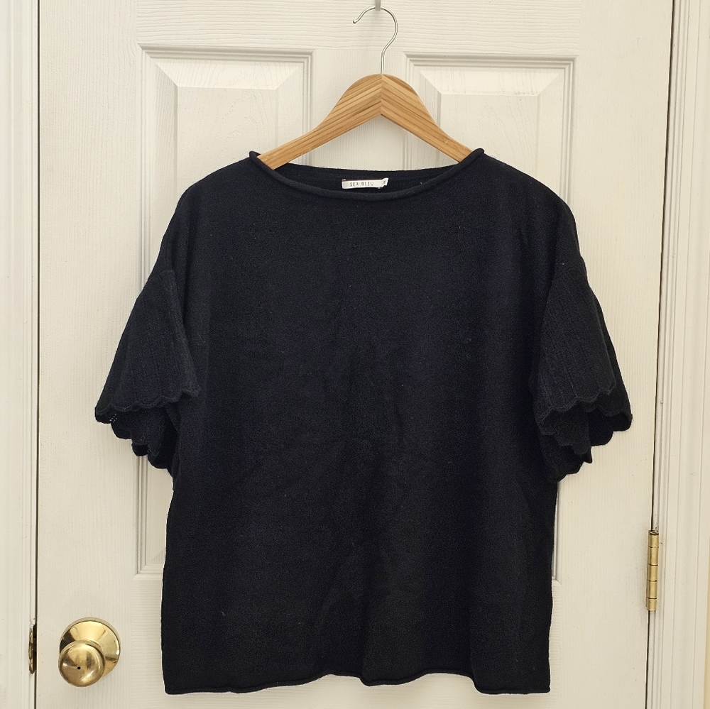 Sea Bleu Short Sleeve Cashmere Sweater Sz XS